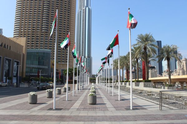 uae flag, the dubai mall entrance, colorful flags, outdoor vase, uae flag, uae flag, uae flag, uae flag, uae flag
